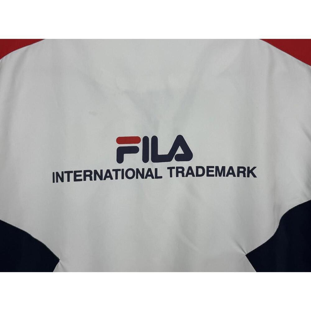 FILA VTG Jacket Mens Sm White Navy Red Full Zip Colorblock Logo Track Athletic - Picture 6 of 9